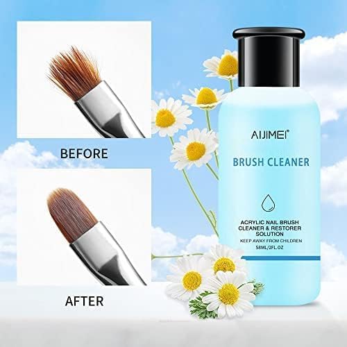 AIJIMEI Professional Acrylic Liquid Monomer and Brush Cleaner Set, 2.1 FL OZ Each, Acrylic Nail System Solution for Acrylic Nail Powders