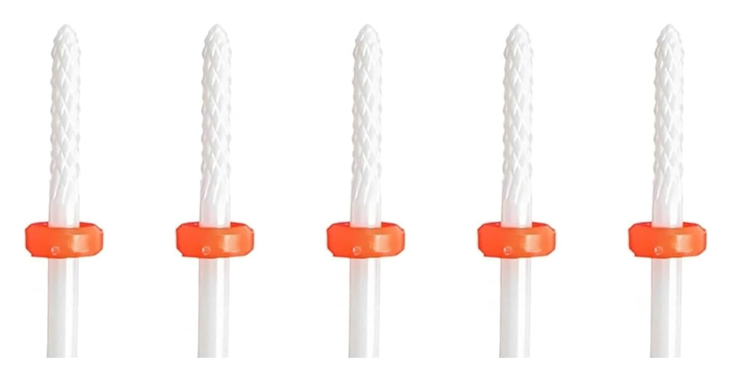 WWJN 5Pc Ceramic Nail Art Drill Bits Rotary Cutter Clean Apparatus for Manicure Nail Milling Machine Accessories Removal Nail Gel Tool