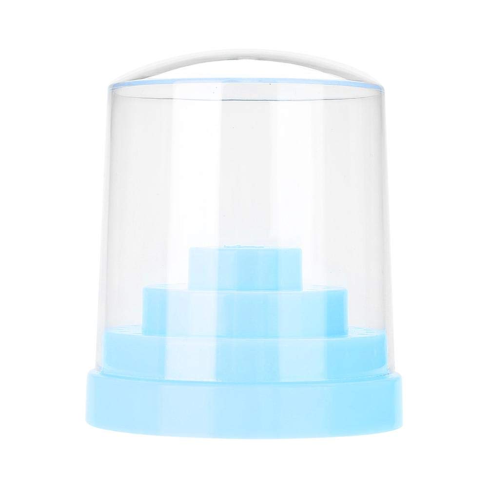 Sonew 48 Holes Nail Drill Holder Professional Nail Art Plastic Drill Stand for Nail Art Drill Bit Organizer Box Holder(Blue)