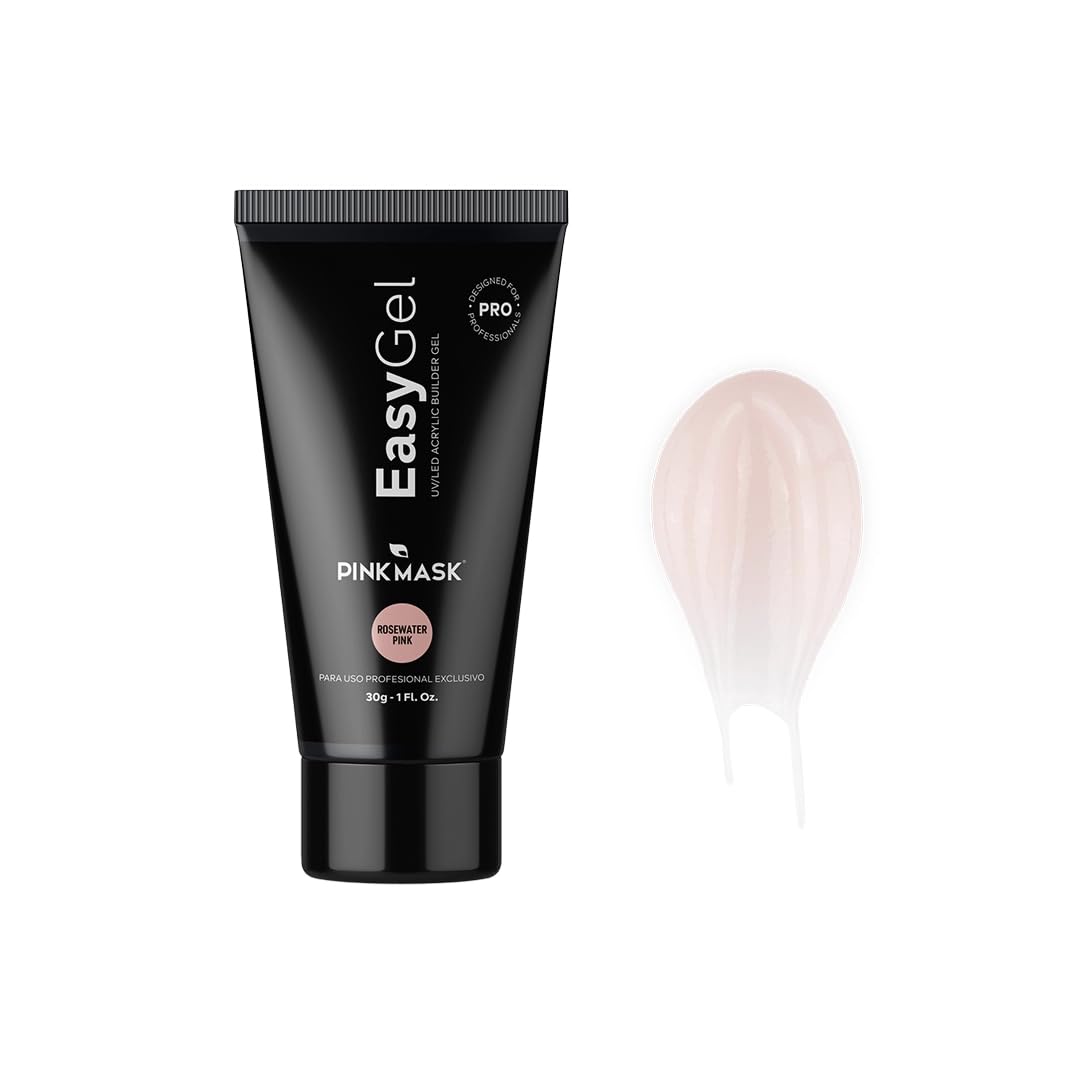 PINKMASK Easy Gel 1oz 30g-Rosewater Pink, Professional Builder Enhancement Gel-Quick Nail Extension for Beginner DIY, Nail Strengthener-Long Lasting-Salon Quality-Thickening Solution