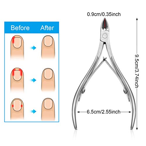 Mudder 4 Packs Cuticle Trimmer Upgraded Stainless Steel Cuticle Remover Nippers Kit with Pointed Blade Scissors Labor Saving Sharp Dead Skin Cutter for Fingernail Toenail Manicure Pedicure Tool