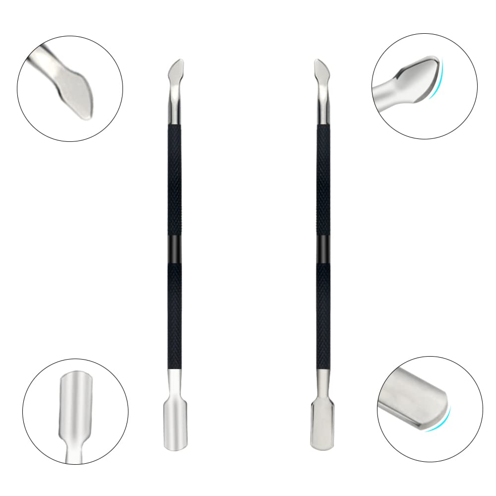8Pieces Cuticle Trimmer Cuticle Nipper Cuticle Remover Cuticle Cutter with Cuticle Pusher Stainless Steel Cuticle Cutter Clipper Nail Tools for Fingernails and Toenails (Black)