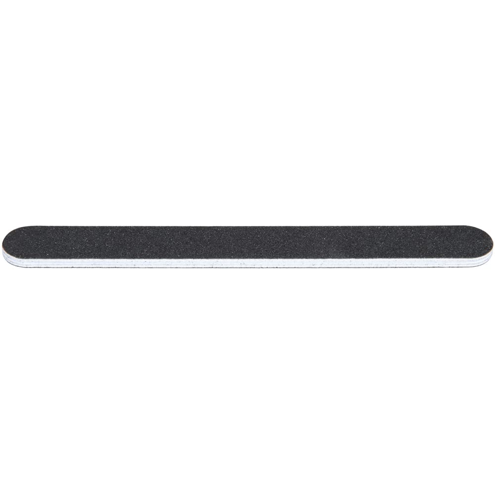 ForPro Professional Collection O-Files Foam Board, Double-Sided Manicure Nail File, 100/180 Grit, Individually-Wrapped, 6” L x .75” W, Black, 100-Count
