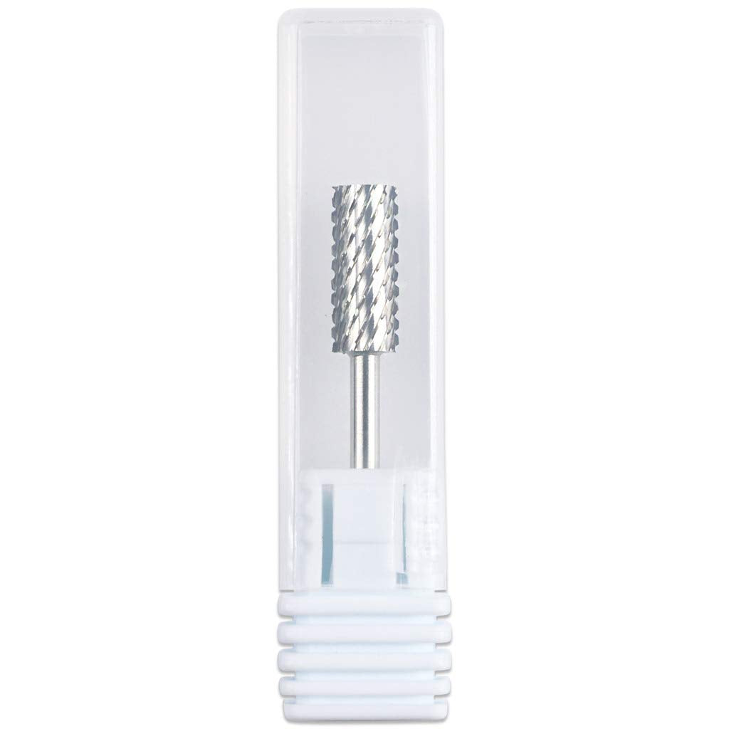 PANA Nail Carbide Cylinder Bit - Two Way Rotate use for Both Left and Right Handed - Fast remove Acrylic or Hard Gel - 3/32" Shank - Manicure, Nail Art, Drill Machine (2X Coarse, Silver)