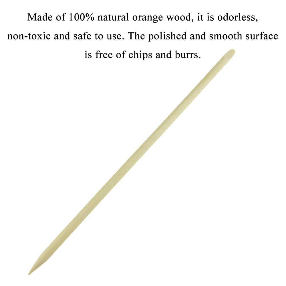 HAHIYO 6inches 70PCs Orange Wood Stick for Nail Wooden Nail Cuticle Pusher Stick Double Sided Cuticle Remover Manicure Pedicure Pusher Stick Wood Cuticle Stick for Nail Manicure Tool Nail Cleaning