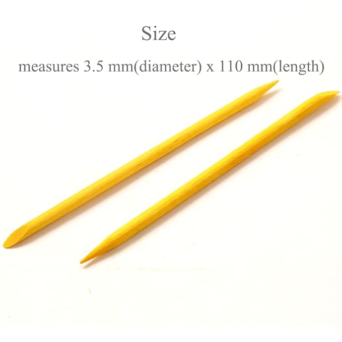 100 Pcs Orange Wood Nail Sticks Double Sided Multi Functional Cuticle Pusher Manicure Pedicure Tool for Manicure Pedicure Yellow