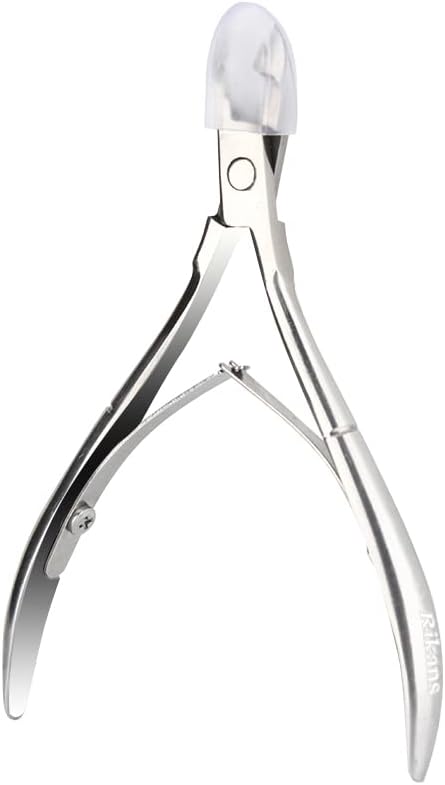 Rikans Professional Cuticle Clippers for Nails – Razor Sharp Cuticle Trimmer Tool – Durable Stainless Steel Cuticle Clippers for Adults – Ergonomic Non-Slip Handle for Fingernails & Toenails (Silver)