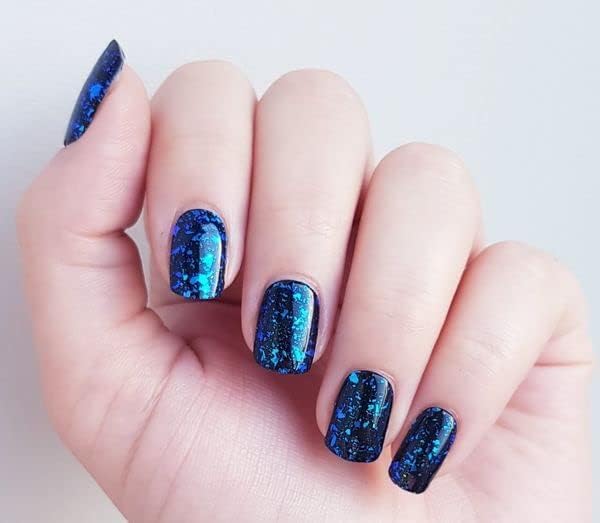 Semi Cured Gel Nail Strips with 30 Pieces - UV Gel Stickers, Manicure Kit, Easy Application Wraps Includes Prep Pads, Nail File, Wooden Stick - UV Light Required (Black Amethyst)