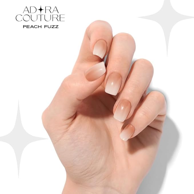 Semi Cured Gel Nail Strips with 30 Pieces - Salon Quality Manicure Kit for Women Easy Application Wraps Includes Prep Pads Nail File Wooden Stick, UV Light Required (Peach Fuzz)