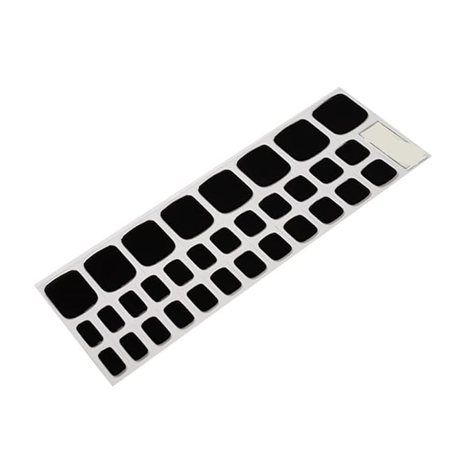 Semi Cured Gel Nail Strips - 32 pcs Gel Pedicure Stickers, Easy to Apply & Remove Toenail Stickers, Salon Quality at Home & Long Lasting - UV Nail Lamp Required - Black P