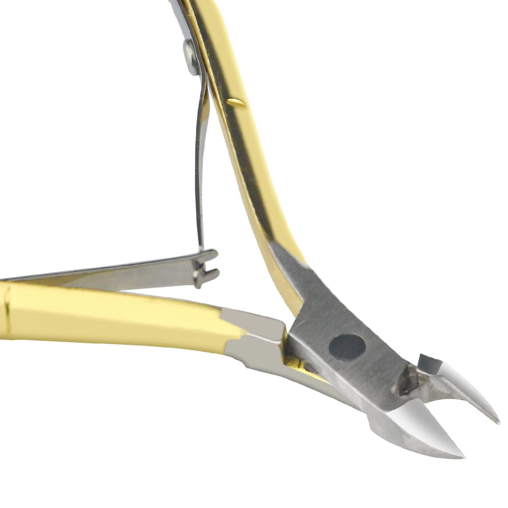 8Pieces Cuticle Trimmer Cuticle Nipper Cuticle Remover Cuticle Cutter with Cuticle Pusher Stainless Steel Cuticle Cutter Clipper Nail Tools for Fingernails and Toenails (Gold)