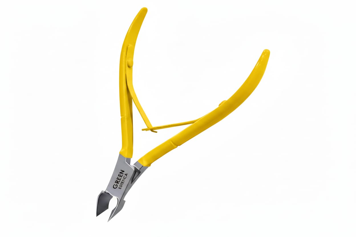 Professional Cuticle Trimmer Nail Cuticle Cutter Stainless Steel Cuticle Nippers with Sharp Blades of Cuticle Remover Clippers Manicure Tools Double Spring for Nail Care Pedicure Nail Tools (Yellow)