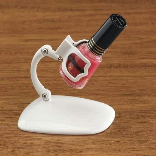 Grip & Tip Adjustable Nail Polish Holder – Nail Tools for Pedicure Kit, Manicure Painting Set and Nail Art Supplies, Nail Polish Organizer, Nail Polish Accessories 2 pk White