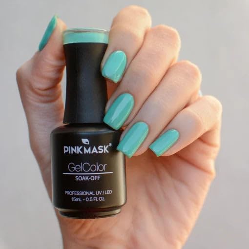 PINK MASK Gel Color Nail Polish Acqua Alle Funi 15ml / o.5 oz - UV/LED Gel Polish, Non Wipe, Long Lasting, Soak Off Formula