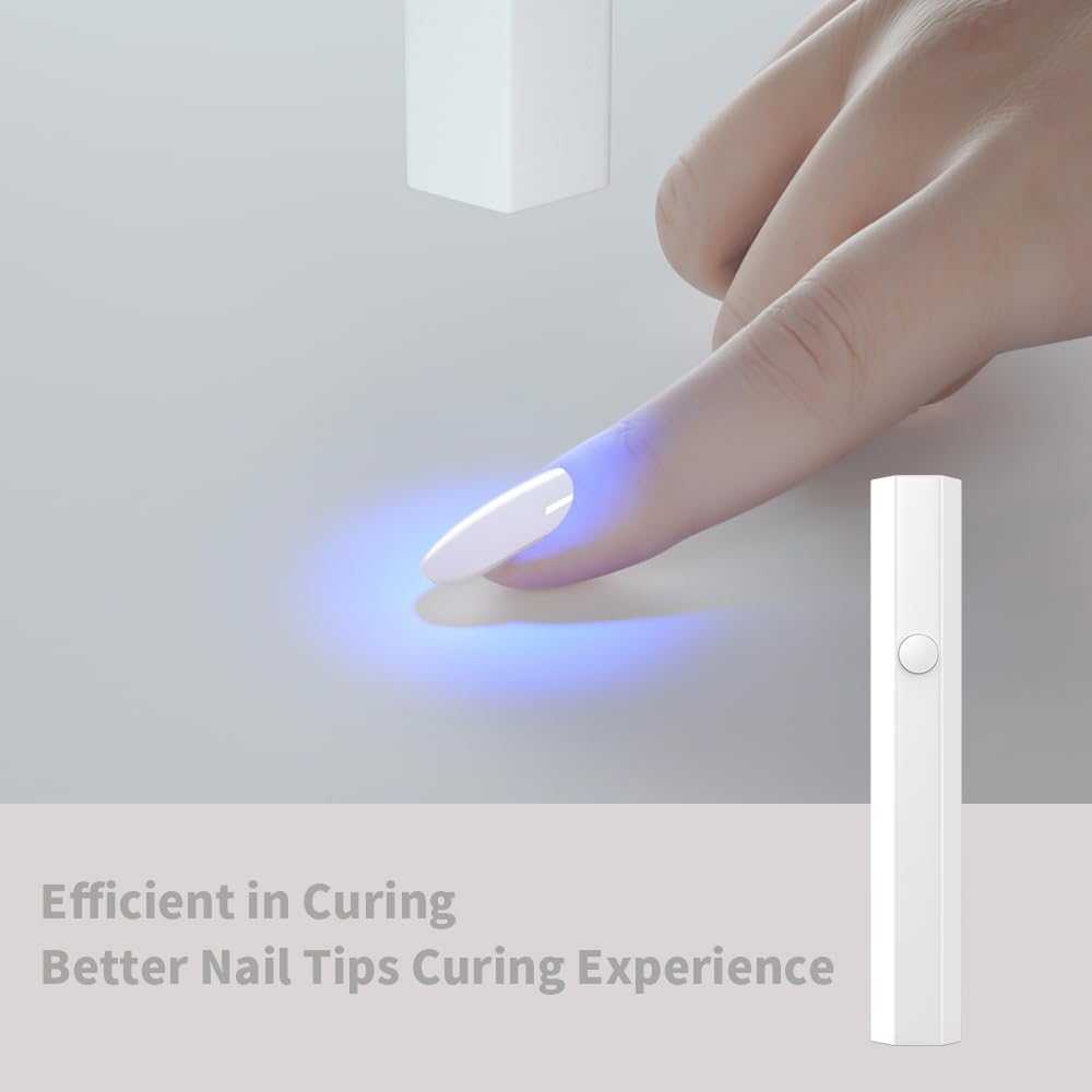 UV Nail Lamp, Small Nail Cure Light, Flash Cure Lamp for Gel Nails, LED Nail Lamp for Gel Polish, Manicure USB Nail Dryer for Fast Curing at Salon Home DIY White
