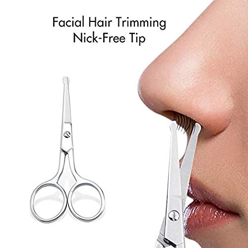 LIVINGO Premium Manicure Rounded Tip Scissors Multi-purpose Stainless Steel Cuticle Pedicure Beauty Grooming Kit for Nail, Eyebrow, Eyelash, Dry Skin, Nose Hair 3.5 inch