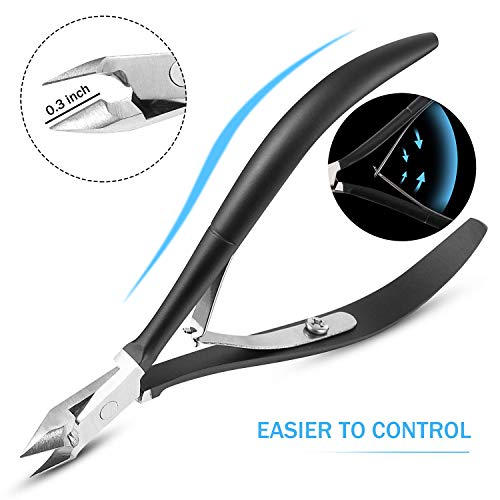 8 Pieces Cuticle Trimmer Stainless Steel Cuticle Nippers Pointed Blade Dead Skin Cutter Clipper Remover Scissors Manicure Tools for Fingernails and Toenails(Black)