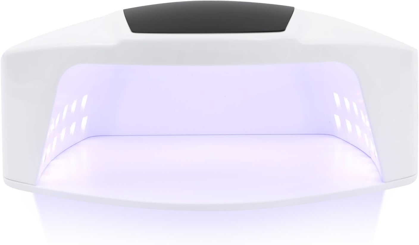 Cordless Nail Lamp with 4 Timers & Portable Handle LCD Display Professional Quick Dry Gel Polish Curing Lamp 96W Rechargeable Light Cures All Gels 48 Beads for Salon, Home