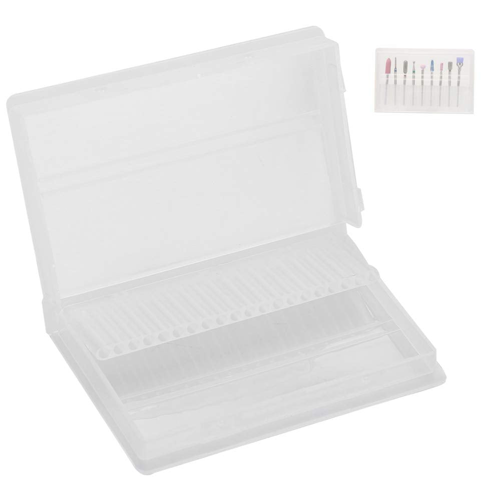Nail Drill Bit Case, 20 Slots Nail Drill Bit Case Holder Manicure Tool Organizer Displayer Stand Nail File Bit Case Holder