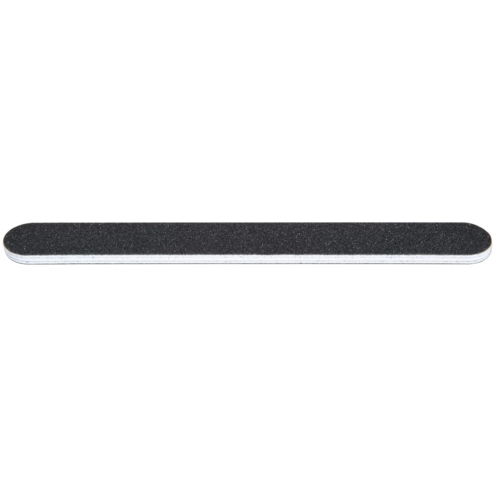 ForPro Professional Collection O-Files Foam Board, Double-Sided Manicure Nail File, 180/400 Grit, Individually-Wrapped, 6” L x .75” W, Black, 100-Count