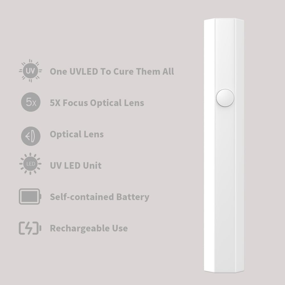 UV Nail Lamp, Small Nail Cure Light, Flash Cure Lamp for Gel Nails, LED Nail Lamp for Gel Polish, Manicure USB Nail Dryer for Fast Curing at Salon Home DIY White