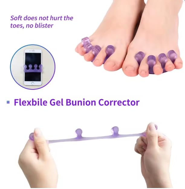 Professional Nail Art Finger and Toe Separator Set, 1 Pair, Flexible Gel Polish Holder, Manicure Pedicure Divider Tools