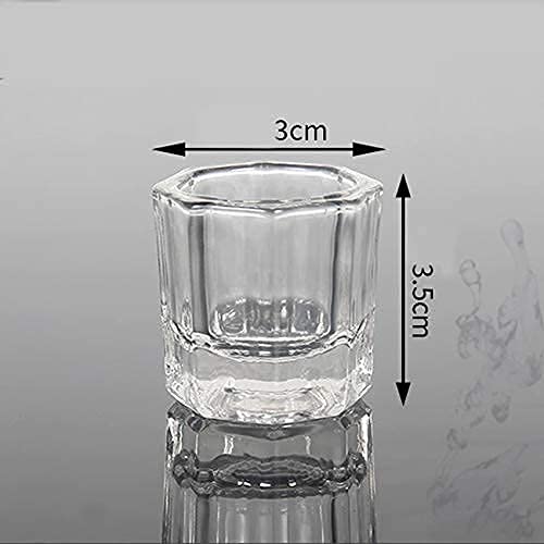 PandaSpa 2 Pieces Dappen Dish Crystal Bowl Glass Acrylic Nail Liquid Powder Nail Art (Pack of 4)