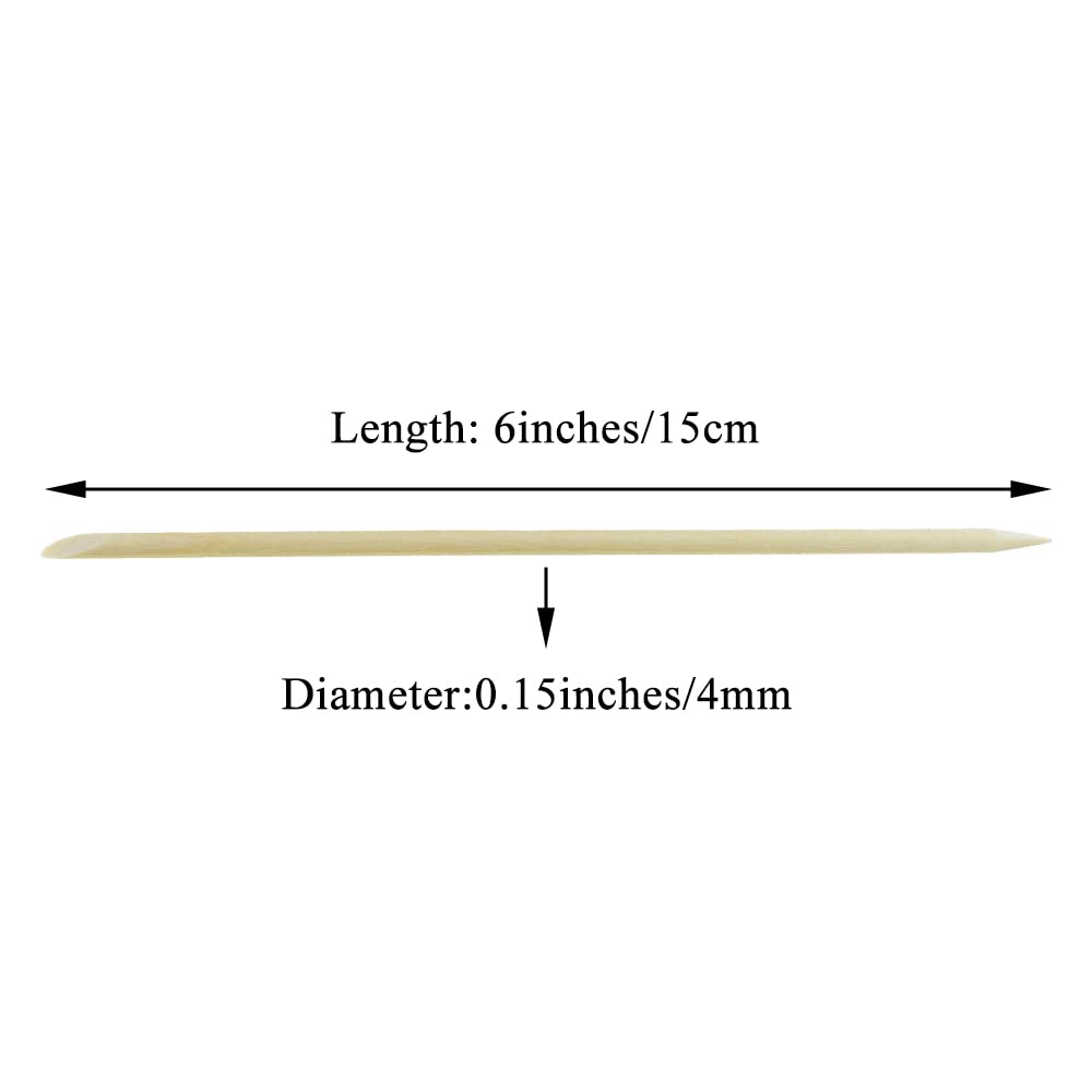 HAHIYO 6inches 70PCs Orange Wood Stick for Nail Wooden Nail Cuticle Pusher Stick Double Sided Cuticle Remover Manicure Pedicure Pusher Stick Wood Cuticle Stick for Nail Manicure Tool Nail Cleaning