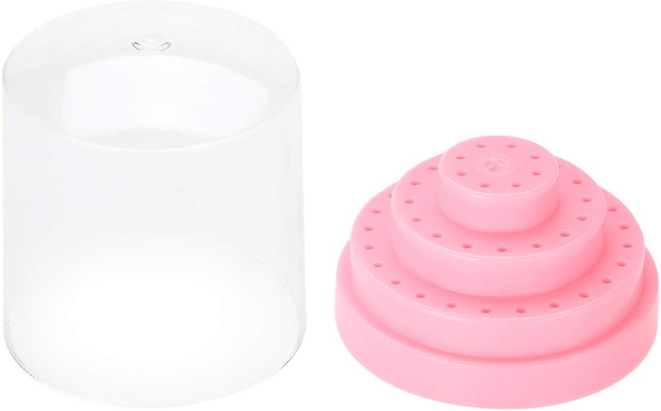 FILFEEL Nail Drill Bit Holder, 48 Holes Stand Display Organizer Box with Plastic Nail Art Accessories()