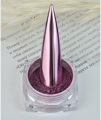 Rose Gold Chrome Nail Art Powder Mirror Effect Metallic Glitter Reflective Pigment Dust Decoration for DIY Manicure Gel Polish Nail Art 1g/Bottle