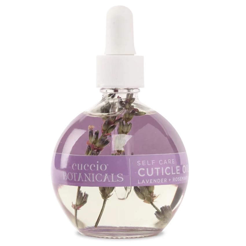 Cuccio Botanicals Lavender & Rosemary Cuticle Oil – 2.5 Fl. Oz – Nourishing Moisturizer for Dry Cuticles and Nails – Salon-Quality Natural Oil Blend for Nail Care