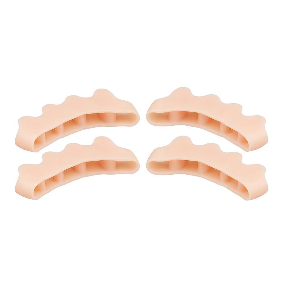2 Pairs Toe Separators, Soft Gel Toe Spacers to Correct Bunions, Toe Stretcher for Therapeutic Relief from Plantar Fasciitis, Hammer Toes, Claw Toes, Foot Pain for Women & Men