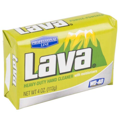 Lava Hand Cleaner Heavy-Duty Pumice (Professional Line) soap with Moisturizers, 5-bars [4 OZ each] and 2 Wooden Nail Brushes
