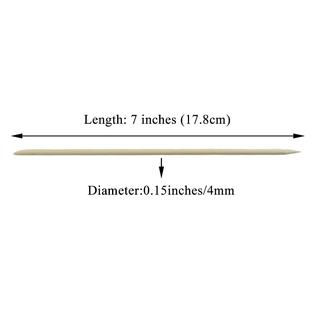 HAHIYO 7 inches 70PCs Natural Wood Double-Ended Cuticle Pusher Stick - Super Long Orange Wood Stick for Nail Care, Manicure, and Pedicure - Effective Nail Cuticle Remover and Cleaning Tool Set