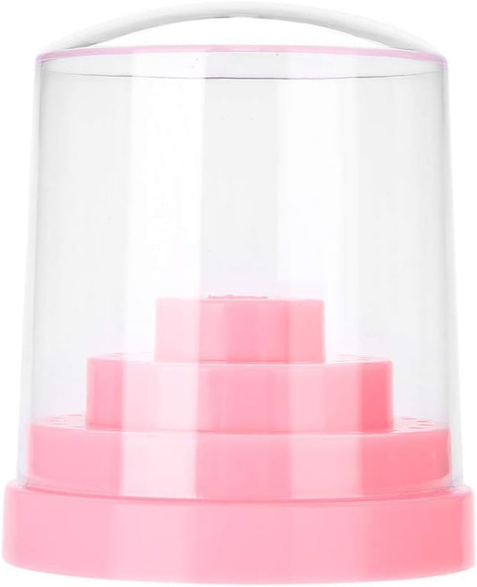 FILFEEL Nail Drill Bit Holder, 48 Holes Stand Display Organizer Box with Plastic Nail Art Accessories()