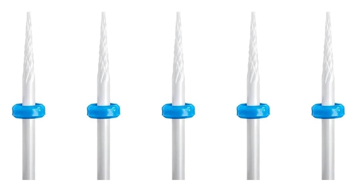 WWJN 5Pc Ceramic Nail Art Drill Bits Rotary Cutter Clean Apparatus for Manicure Nail Milling Machine Accessories Removal Nail Gel Tool