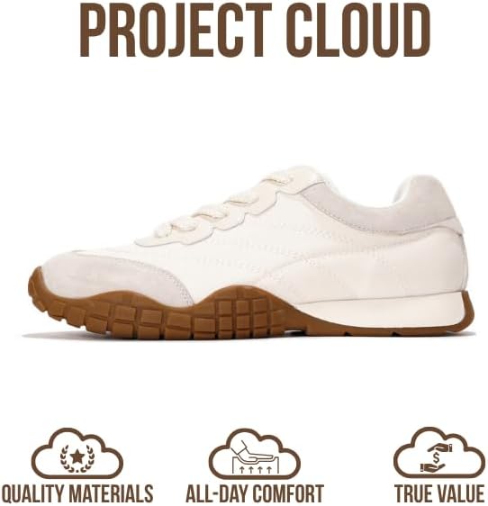 Project Cloud Sneakers for Women - Lightweight with Memory Foam Insole Womens Sneakers - Walking Shoes Women Footwear - Womens Shoes (Donna Hitop)