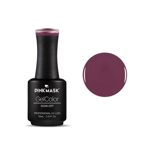 PINK MASK Gel Color Nail Polish The Suspect - Col. Mystery 15ml / o.5 oz - UV/LED Gel Polish, Non Wipe, Long Lasting, Soak Off Formula