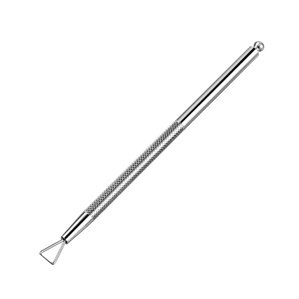 2PCS Silver Stainless Steel Cuticle Pushers – Triangle Cuticle Peeler & Scraper – Nail Art Gel Polish Remover Tools for Manicure & Pedicure, Fingernail & Toenail Care