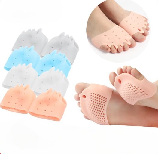 Metatarsal Pads, Silicone Toe Separator,Toe Spacers, Ball of Foot Cushions, Breathable & Soft, For Toe Overlapping Hammertoe Yoga Practice (4sets)