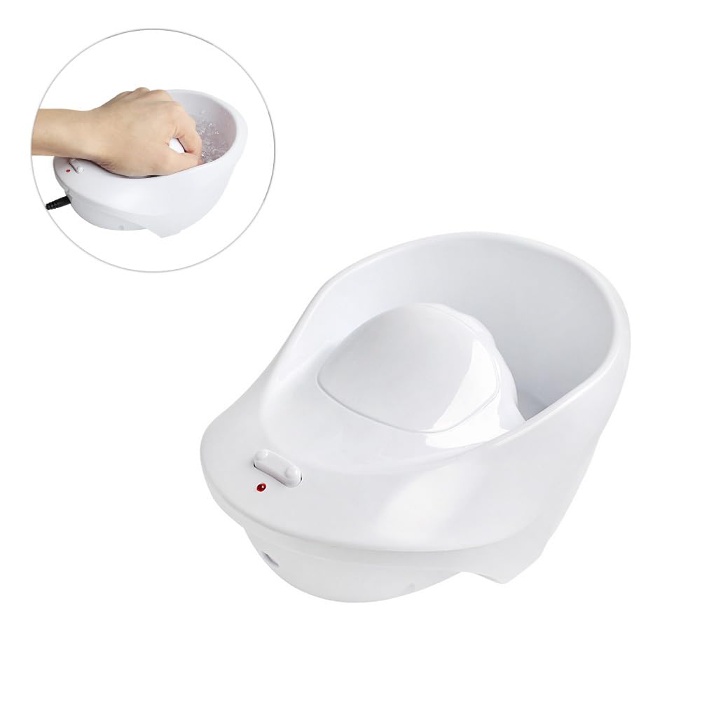 Healifty Electric Nail Bubble Spa Hand Bowl for Manicure and Polish Soak off with Massage Function 8.07X5.7X3.54 Inches for Home and Salon Use