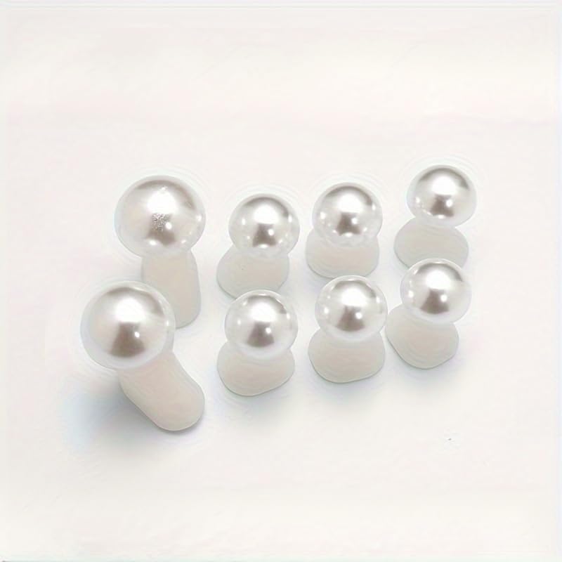 8pcs Pearl Toe Separators Silicone for Pedicure Nail Polish Gel Foot Toe Spacers Pedicures Nail Art Tools (8 White Pearls)