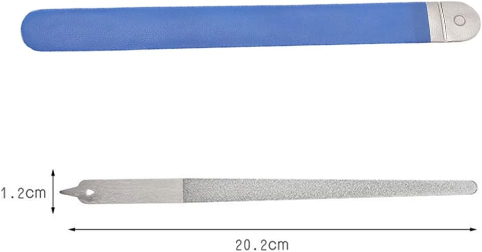 2PC Diamond Dust Nail File - Stainless Steel Nail Dresser with Non Slip Professional Double Sided for Natural Nails- 9 Inch