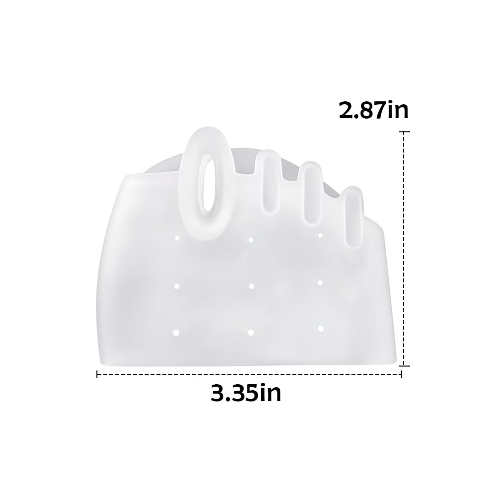 5 Pair Silicone Toe Separators, Breathable Soft for Preventing Rubbing and Relieve Pressure, High Elasticity, Shock Absorption Pressure Relief(3 Pair Transparent, 2 Pairs White)