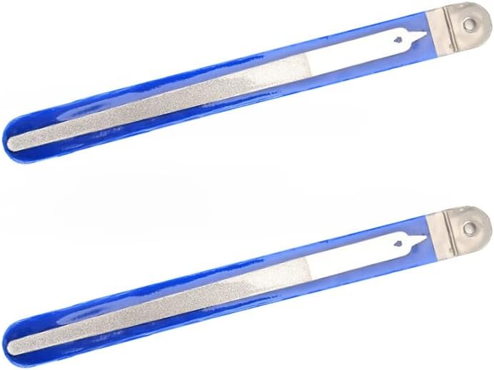 2PC Diamond Dust Nail File - Stainless Steel Nail Dresser with Non Slip Professional Double Sided for Natural Nails- 9 Inch
