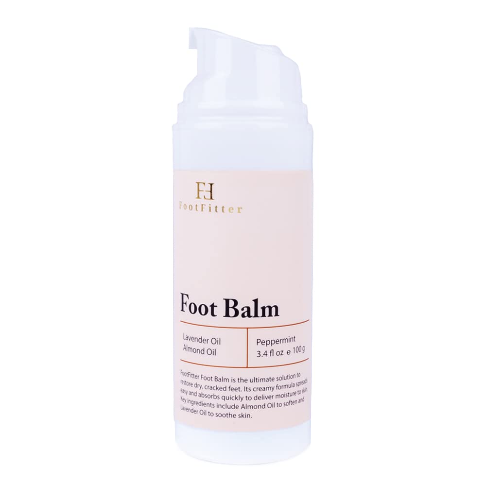FootFitter Foot Repair Balm with Natural Essential Oils for Dry Skin, Cracked Heels and Toes, Exfoliates, Moisturizes, Heals & Restores Softness (Made in USA) 3.4 fl. oz.