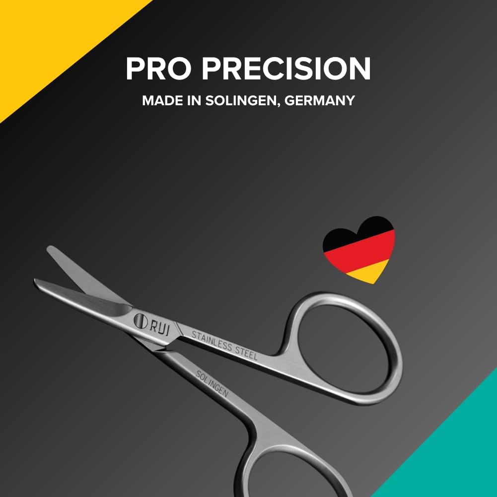 Rui Smiths Pro Precision SafeEdge Nail Scissors | Stainless Steel Manicure Pedicure Trimmer Cutter with Rounded Tips | Suitable For Babies, Toddlers and Diabetics | Made in Solingen, Germany