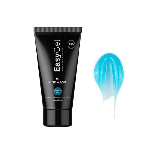PINK MASK Easy Gel 1oz 30g-Caribbean Blue, Professional Builder Enhancement Gel-Quick Nail Extension for Beginner DIY, Nail Strengthener-Long Lasting-Salon Quality-Thickening Solution