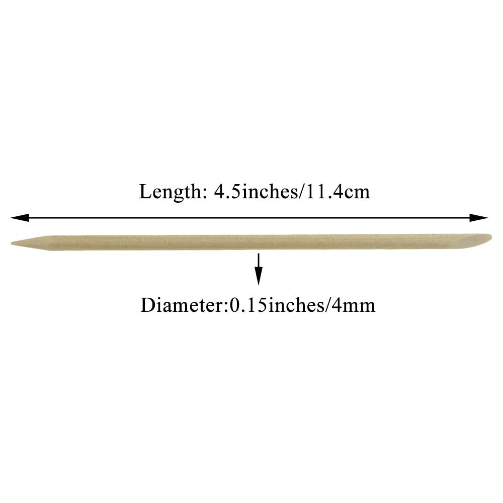 HAHIYO 4.5inches 100PCs Orange Wood Stick for Nail Wooden Nail Cuticle Pusher Stick Double Sided Cuticle Remover Manicure Pedicure Pusher Stick Wood Cuticle Stick for Nail Manicure Tool Nail Cleaning