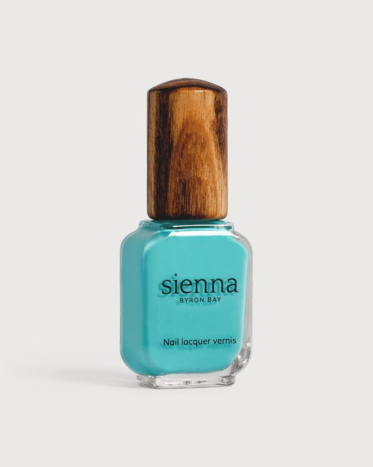 Sienna Byron Bay Breeze, Turquoise Aqua Vegan Nail Polish, Long-Lasting, Vegan & Cruelty-Free, 10ml – .34 fl oz.